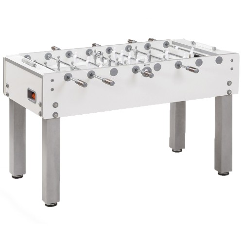 Indoor football table - Calciobalilla Calcetto Biliardino G-500 Pure White Professionale Aste Rientranti	