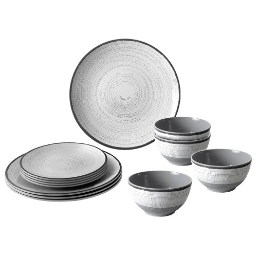 Tableware set - Midday Tivoli 12-piece Melamine Dinnerware Set