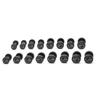 Set 8 Pairs Rubberized Round Dumbbells 26-40 Kg Pro Black