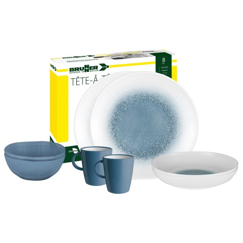 Tableware set - Melamine Dinnerware Set Tête-à-tête Meteore 8pcs
