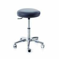 Upholstered Stool With Aluminum Base And 14cm Gas Lift Piston