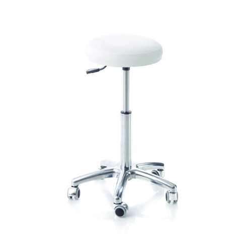 Medical office furniture - Upholstered Stool With Aluminum Base And 20cm Gas Lift Piston