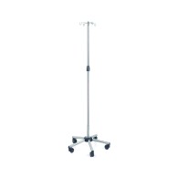 Pole With 4 Hooks With Wheels And Base In Stainless Steel
