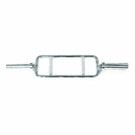 Chrome Olympic Triceps Barbell 86cm With Bushes And Spring Plate Holders