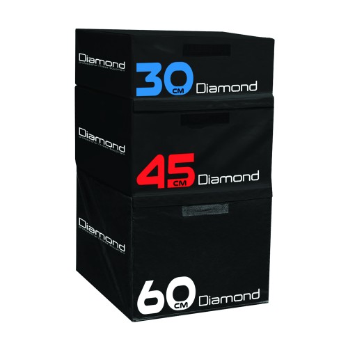 Plyometric platforms - Set Of 3 Modular Soft Plyo Boxes 3 Heights 60/45/30cm In Recycled Foam