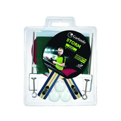 Ping Pong Accessories - Storm Plus Table Tennis Set 2 Rackets 2 Stars + 3 Balls 1 Star With Net And Net Tensioner