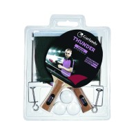 Thunder Plus Set 2 Ping Pong Rackets + 3 Balls 1 Star With Net And Net Tensioner