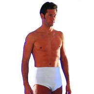 White Elastic Closed Containment Briefs