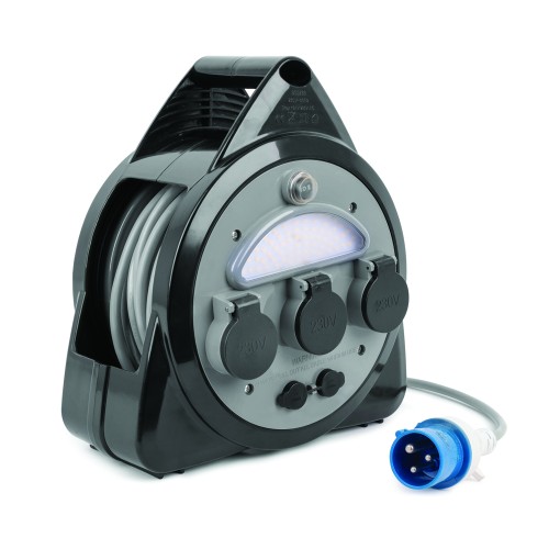 Camping Accessories - Cee Cable Reel With Onboard Lamp 15 For Camping
