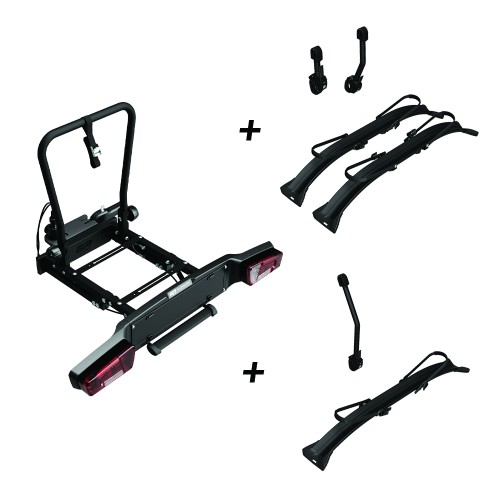 Tow hook bike rack - Portabici Da Gancio Traino Saturn Pieghevole Per 2 E-bike + 1 Bici