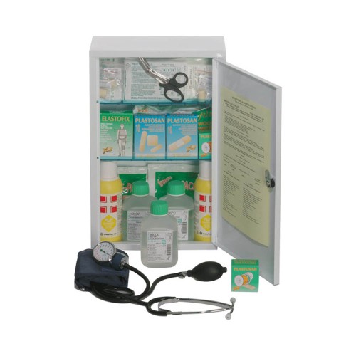 Boxes and Cabinets - Metal Cabinet With 3 Compartments And 2 Internal Shelves For First Aid