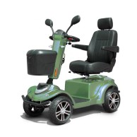 Ares Green 4-wheel Electric Scooter For The Disabled And Elderly With Front Basket
