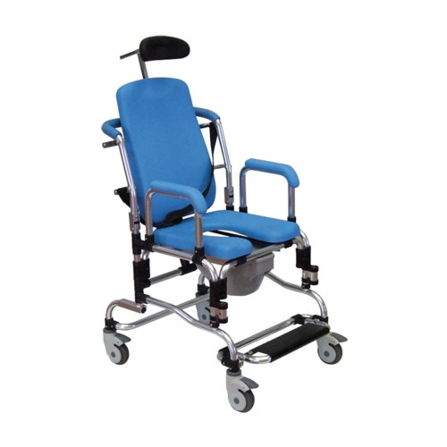 Toilet and shower chairs - Comfortable Shower Chair With Toilet, Tilting Backrest And Wheels