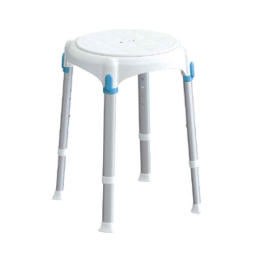 Bathroom aids for the disabled - Round Shower Stool Lux Line Adjustable Height