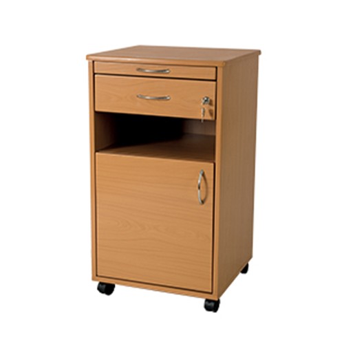 Hospital Bedside Tables - Wooden Bedside Table With Sliding Table H83x47x47cm
