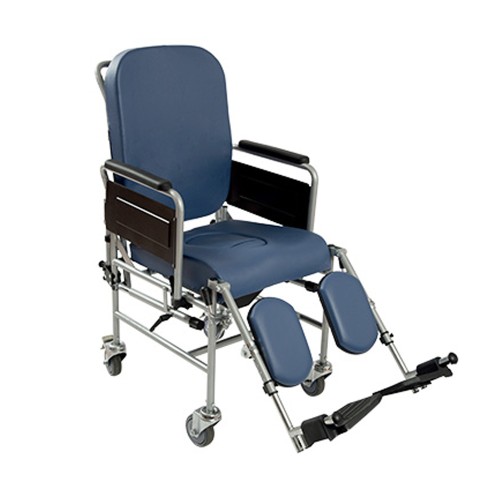 Armchairs and Chairs - Commode Chair With Reclining Backrest 4 100mm Wheels