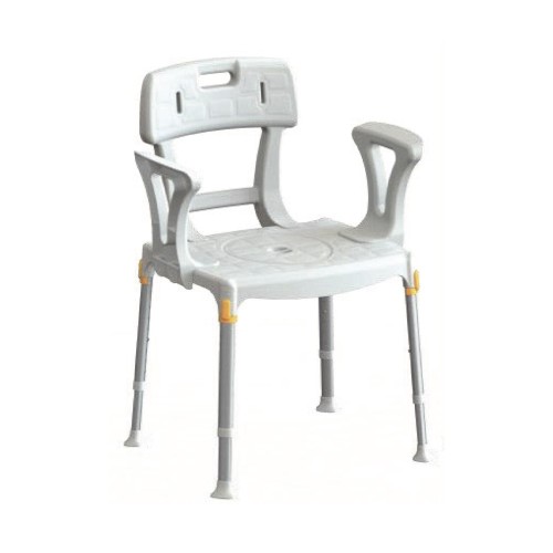 Toilet and shower chairs - Comfortable King Toilet Chair With Backrest And Armrests White
