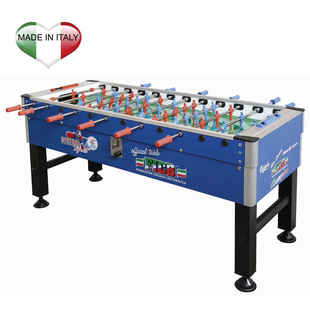 Indoor football table - Roberto Sport Calciobalilla Biliardino Champion Six Balilla Professionale Aste Rientranti E Gettoniera