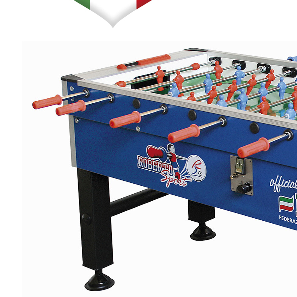 Indoor football table - Roberto Sport Calciobalilla Biliardino Champion Six Balilla Professionale Aste Rientranti E Gettoniera