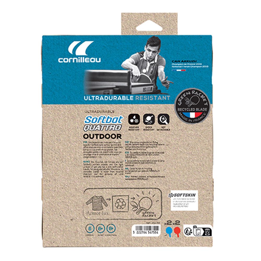 Ping Pong rackets - Cornilleau Softbat Pack Ping Pong Four 4 Rackets And 4 Balls Outside