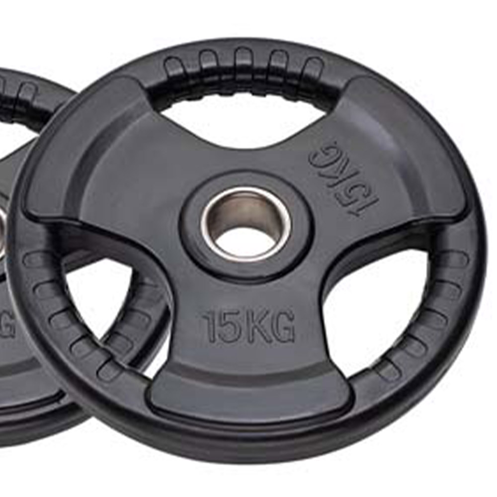 Discs - Diamond Tri-grip Rubberized Olympic Cast Iron Disc