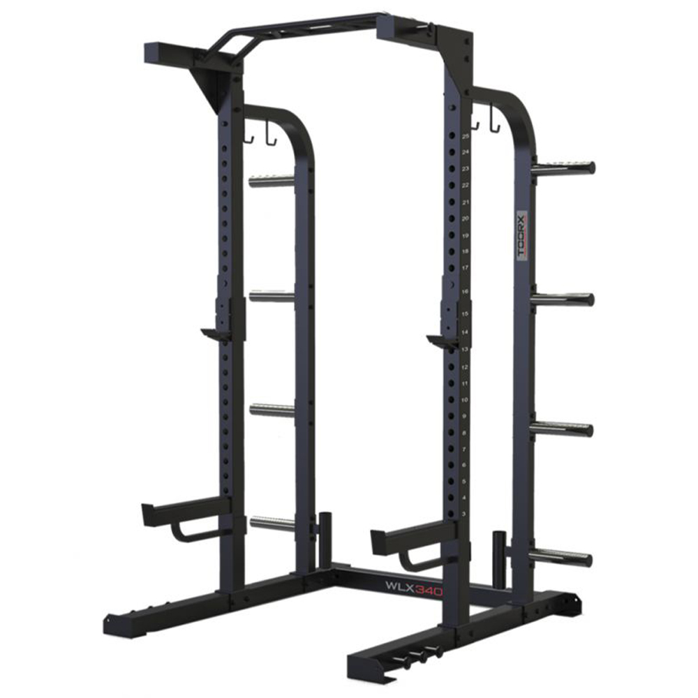 Barbell Rack - Toorx Half Rack With 8 Bars For Elastic Bands And Upper Multi-socket Truss