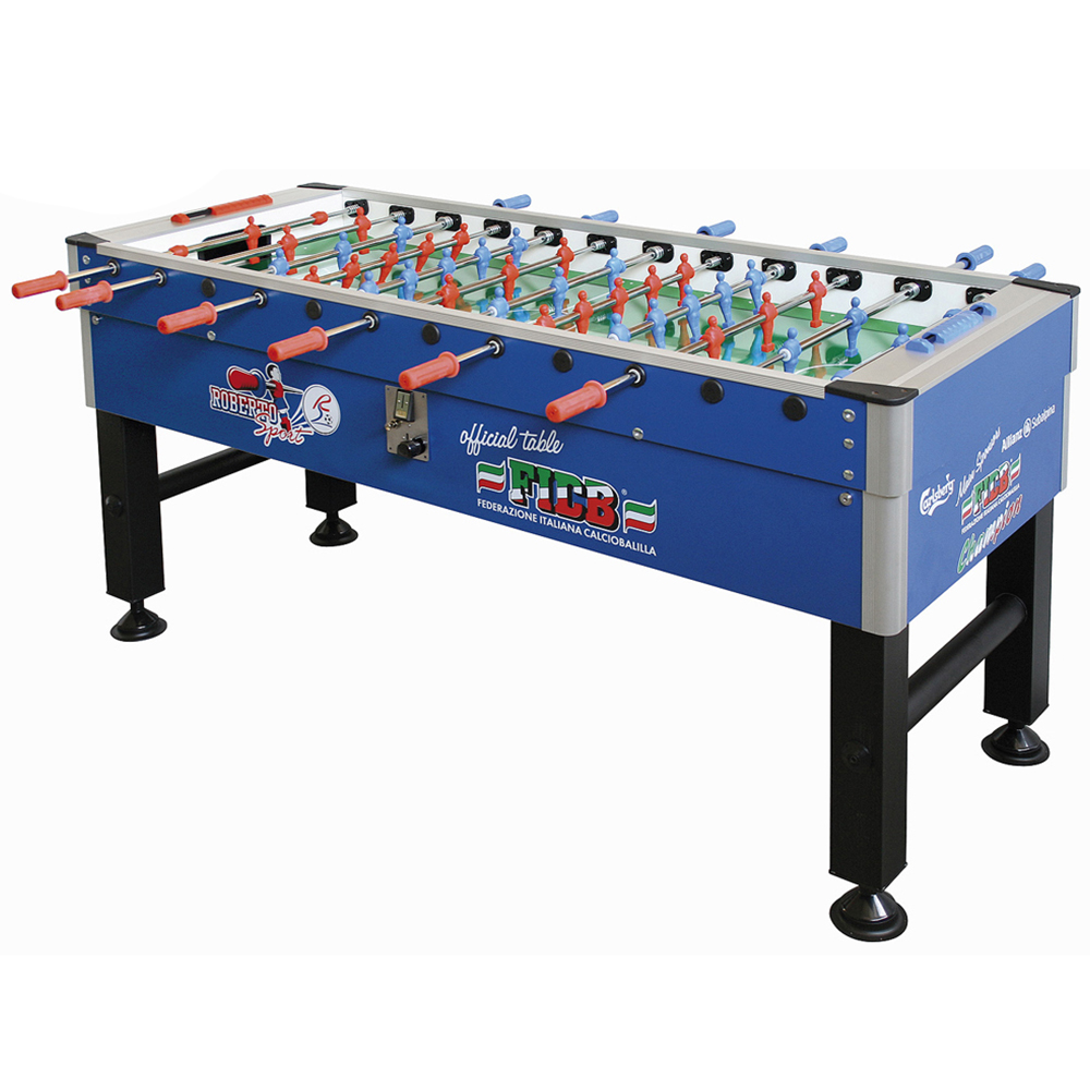 Indoor football table - Roberto Sport Calciobalilla Biliardino Champion Six Balilla Professionale Aste Rientranti E Gettoniera