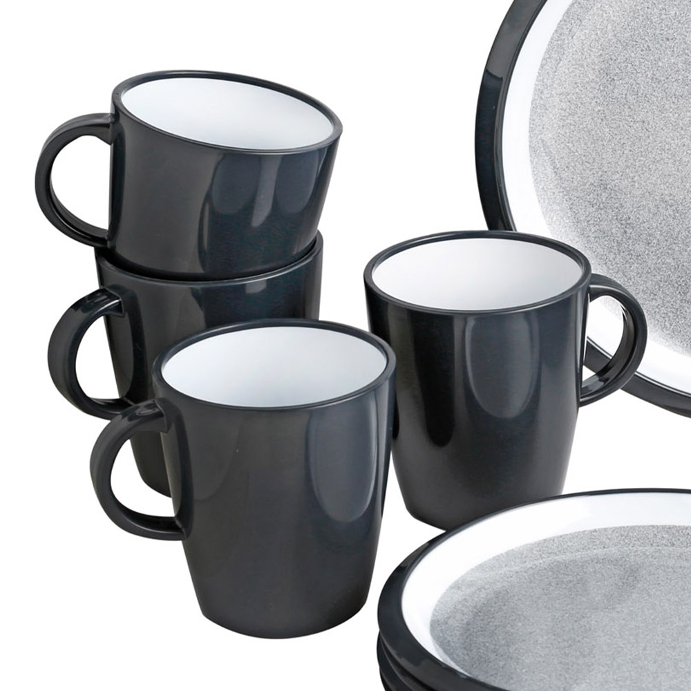 Tableware set - Brunner Melamine Dinnerware Set Lunch Box Granyte 16pcs