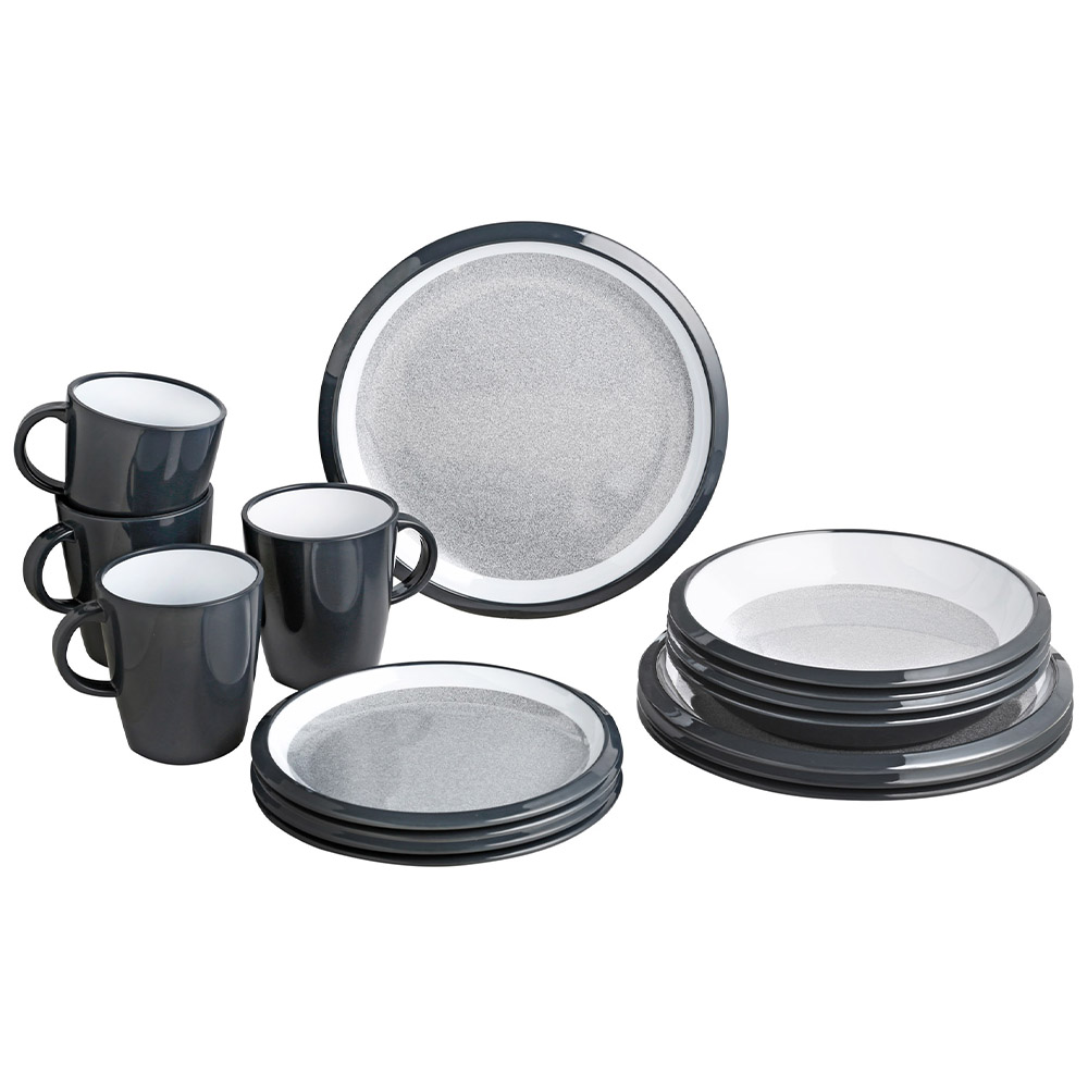 Tableware set - Brunner Melamine Dinnerware Set Lunch Box Granyte 16pcs