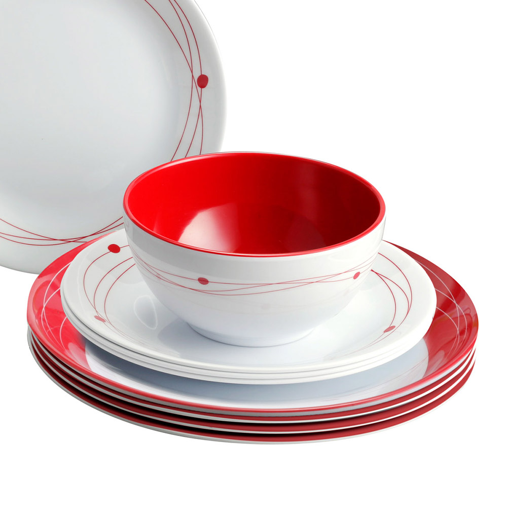 Tableware set - Brunner Midday Cosmic 12pc Melamine Dinnerware Set