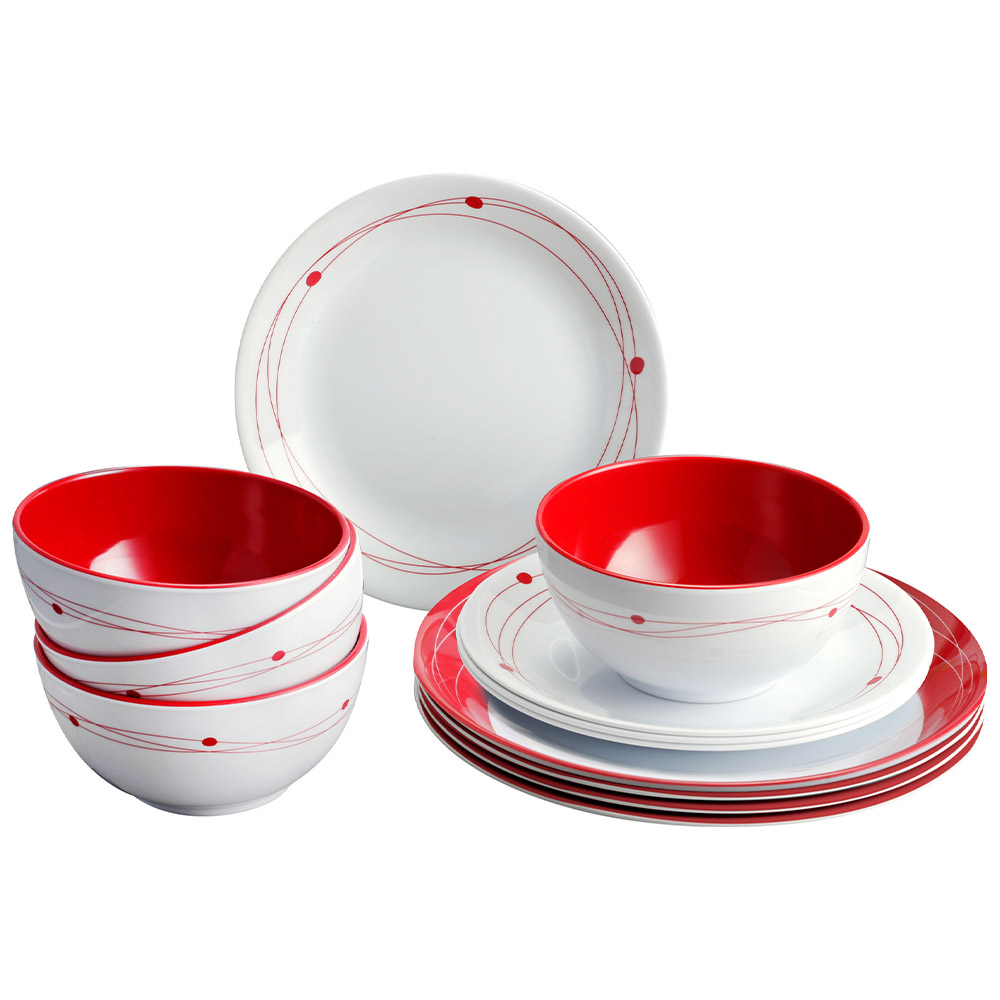 Tableware set - Brunner Midday Cosmic 12pc Melamine Dinnerware Set