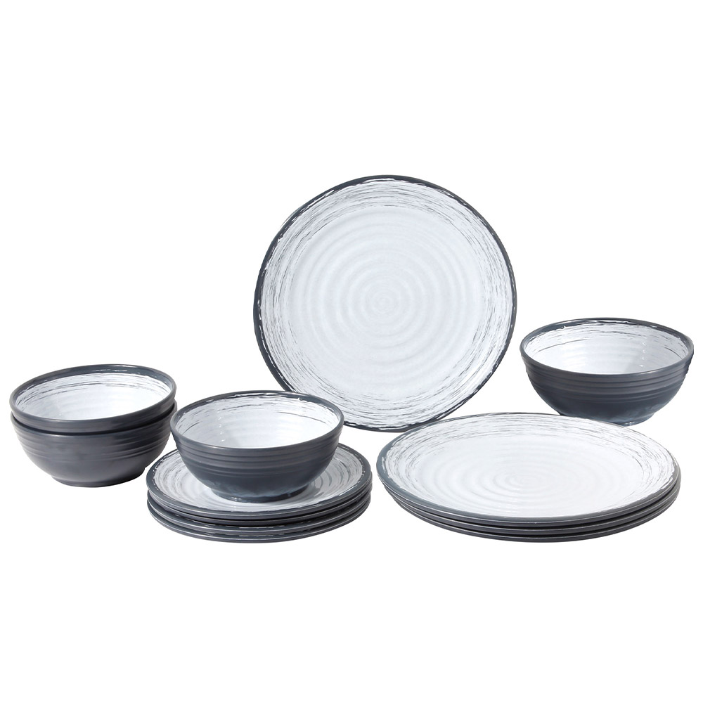Tableware set - Brunner Midday Granada 12-piece Melamine And Mineral Powder Dinnerware Set