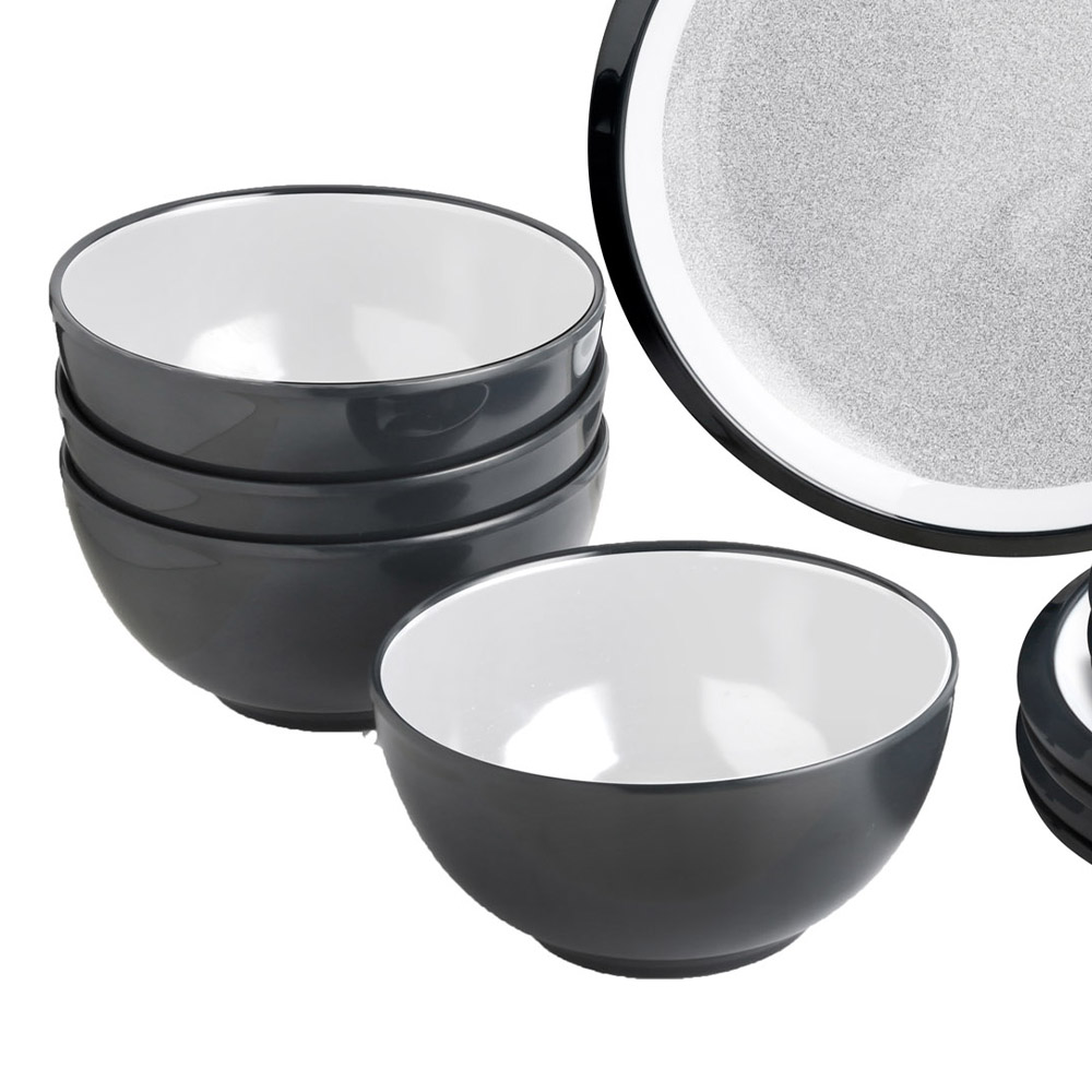 Tableware set - Brunner Midday Granyte 12-piece Melamine Dinnerware Set