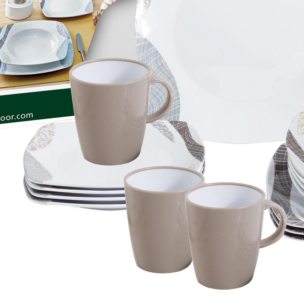 Tableware set - Brunner Melamine Dinnerware Set Khadì 16pcs