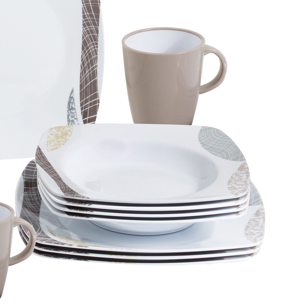 Tableware set - Brunner Melamine Dinnerware Set Khadì 16pcs