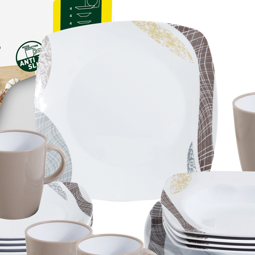 Tableware set - Brunner Melamine Dinnerware Set Khadì 16pcs