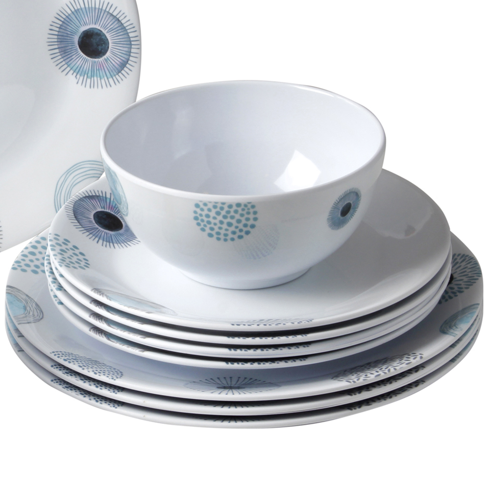Tableware set - Brunner Midday Deep Sea 12pc Melamine Dinnerware Set