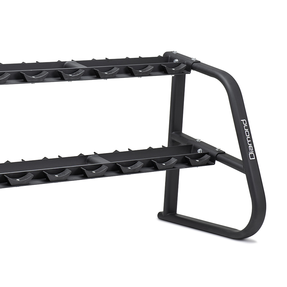 Weights Rack and Dumbbells - Diamond Dumbbell Rack 2 Shelves 10 Pairs Dumbbells 230 X 74 X 90 Cm