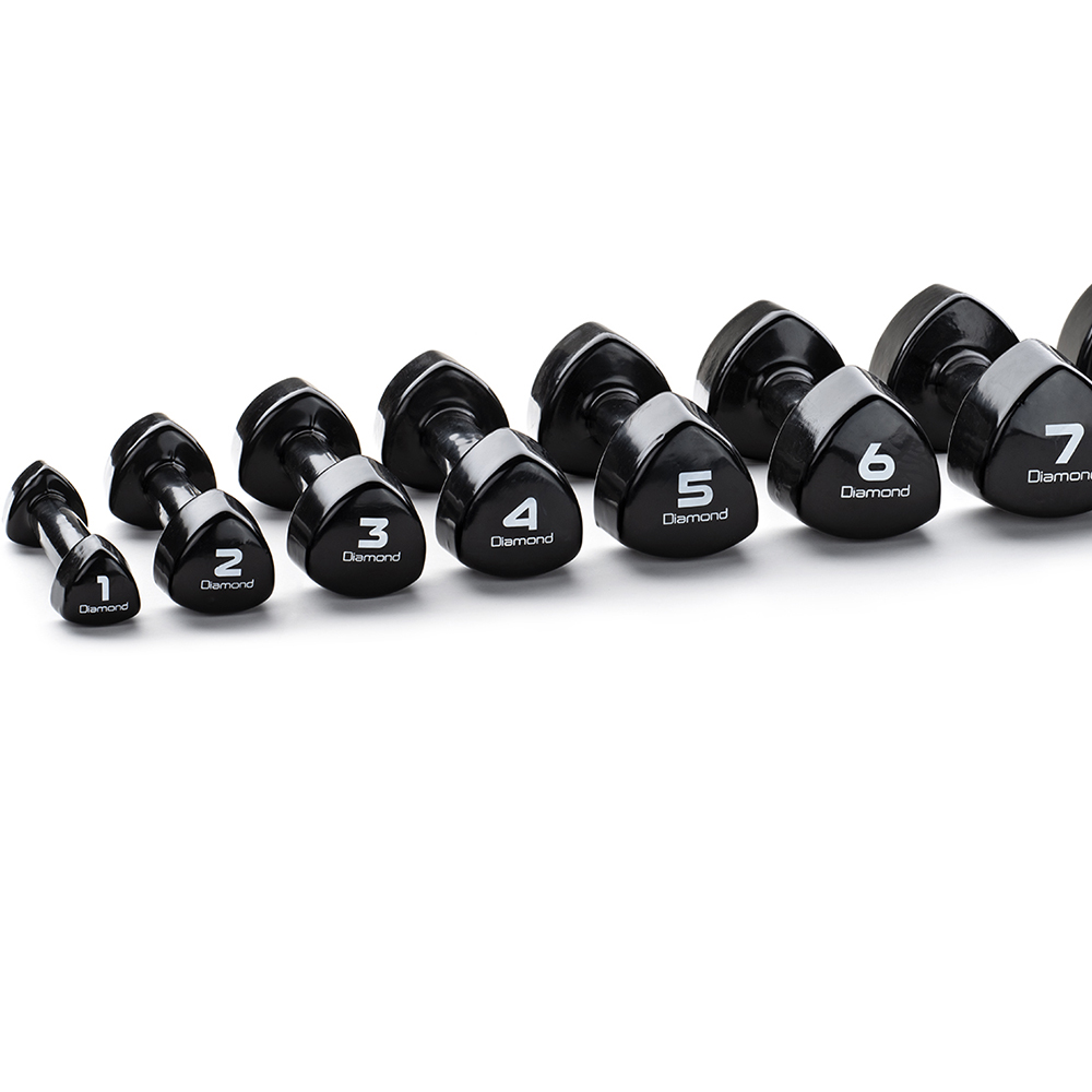 Handlebars - Diamond Set 10 Pairs Vinyl Dumbbells 1-10 Kg Black