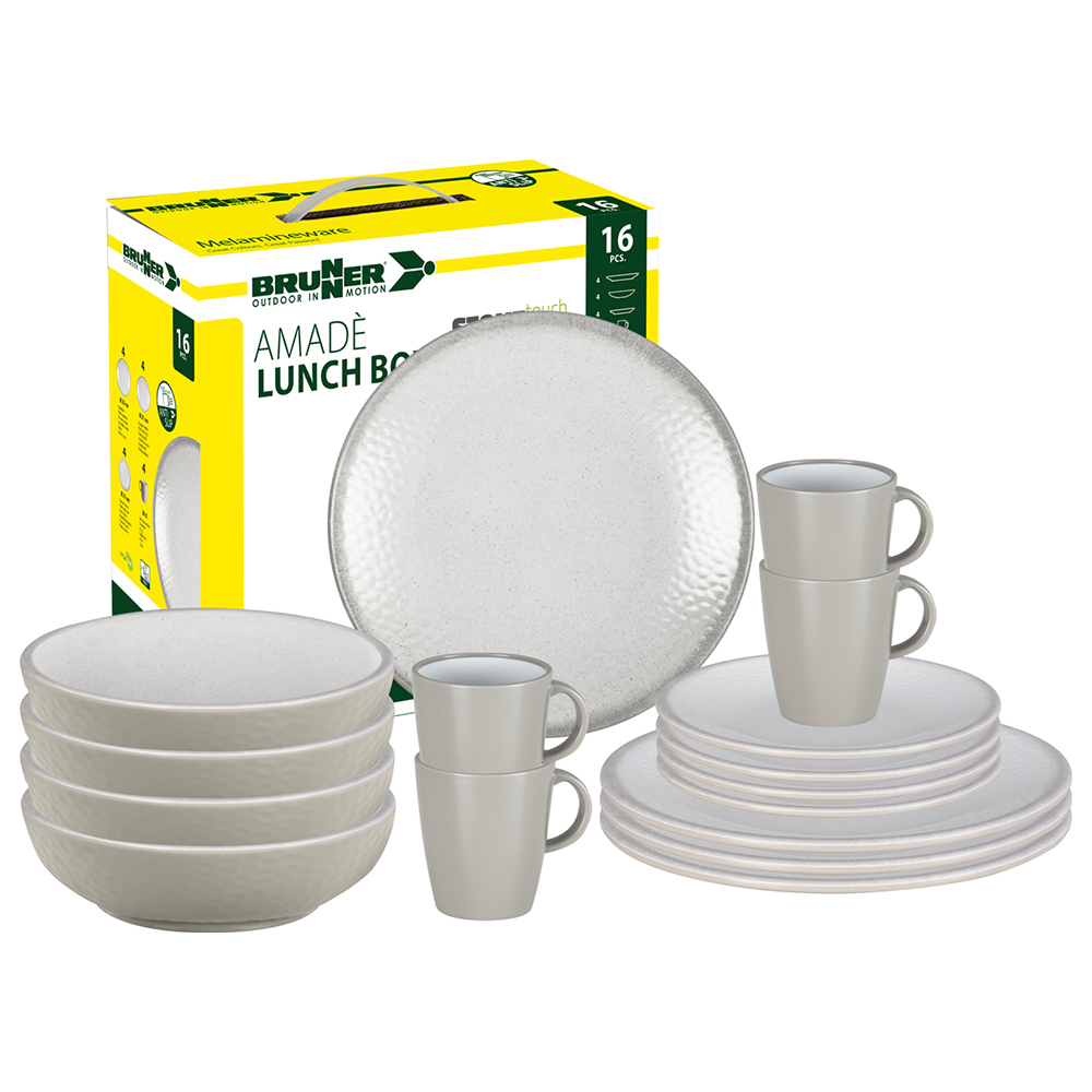 Tableware set - Brunner Melamine Dinnerware Set Lunch Box Amadè 16pcs