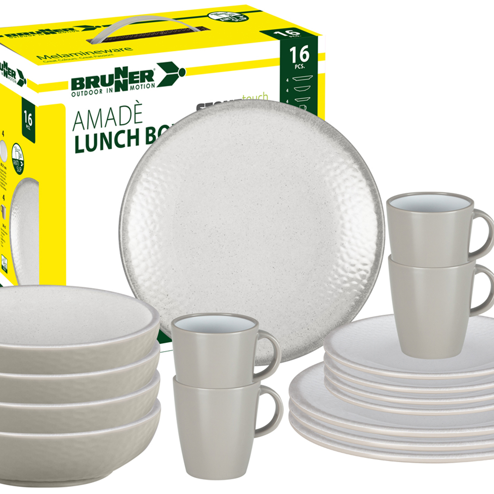 Tableware set - Brunner Melamine Dinnerware Set Lunch Box Amadè 16pcs