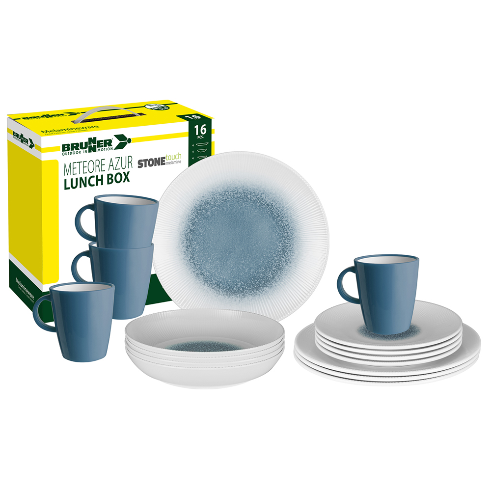 Tableware set - Brunner Melamine Dinnerware Set Lunch Box Meteore 16pcs