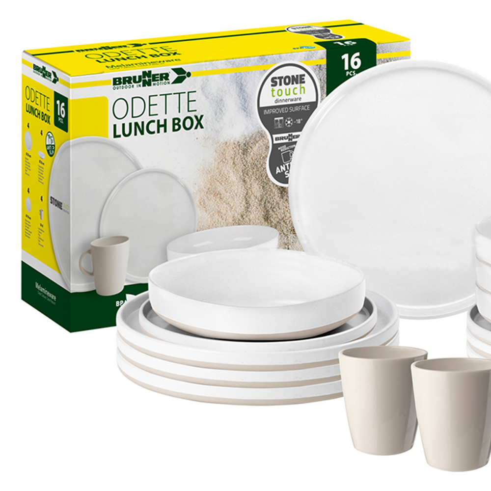 Tableware set - Brunner Odette Melamine Lunch Box Dinnerware Set 16pcs