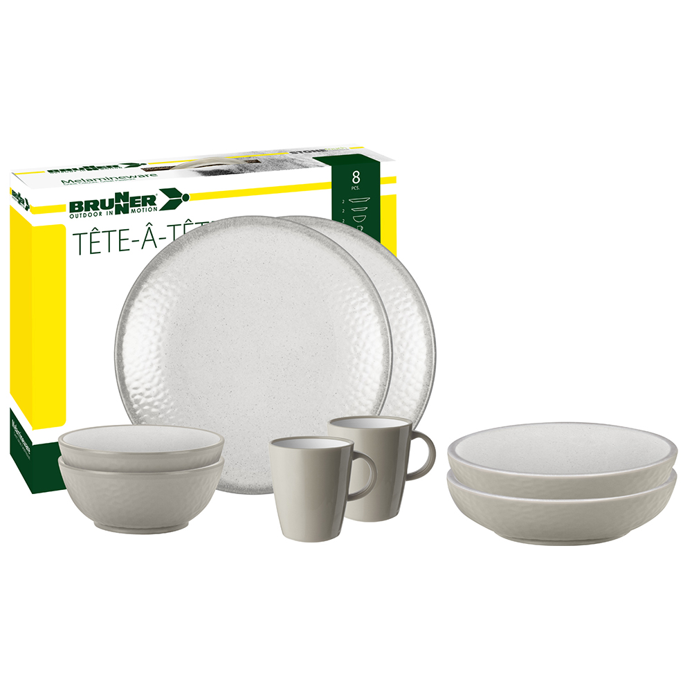Tableware set - Brunner Melamine Tableware Set Tête-à-tête Amadè 8pcs