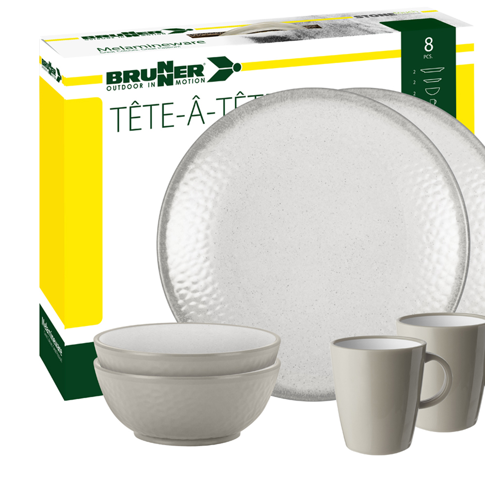 Tableware set - Brunner Melamine Tableware Set Tête-à-tête Amadè 8pcs