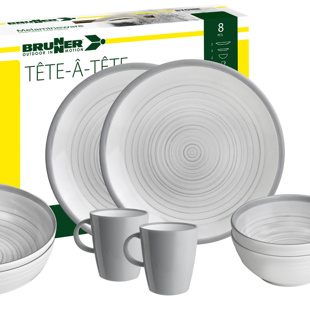 Tableware set - Brunner Set Stoviglie Melamina Tête-à-tête Bellagio 8pz