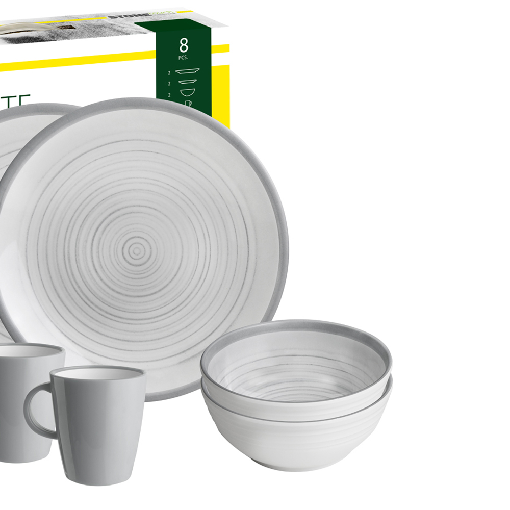 Tableware set - Brunner Set Stoviglie Melamina Tête-à-tête Bellagio 8pz