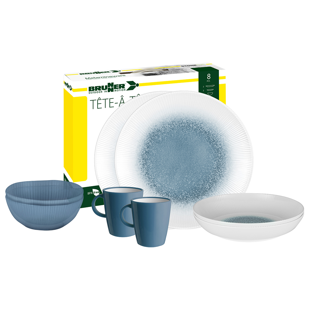 Tableware set - Brunner Melamine Dinnerware Set Tête-à-tête Meteore 8pcs