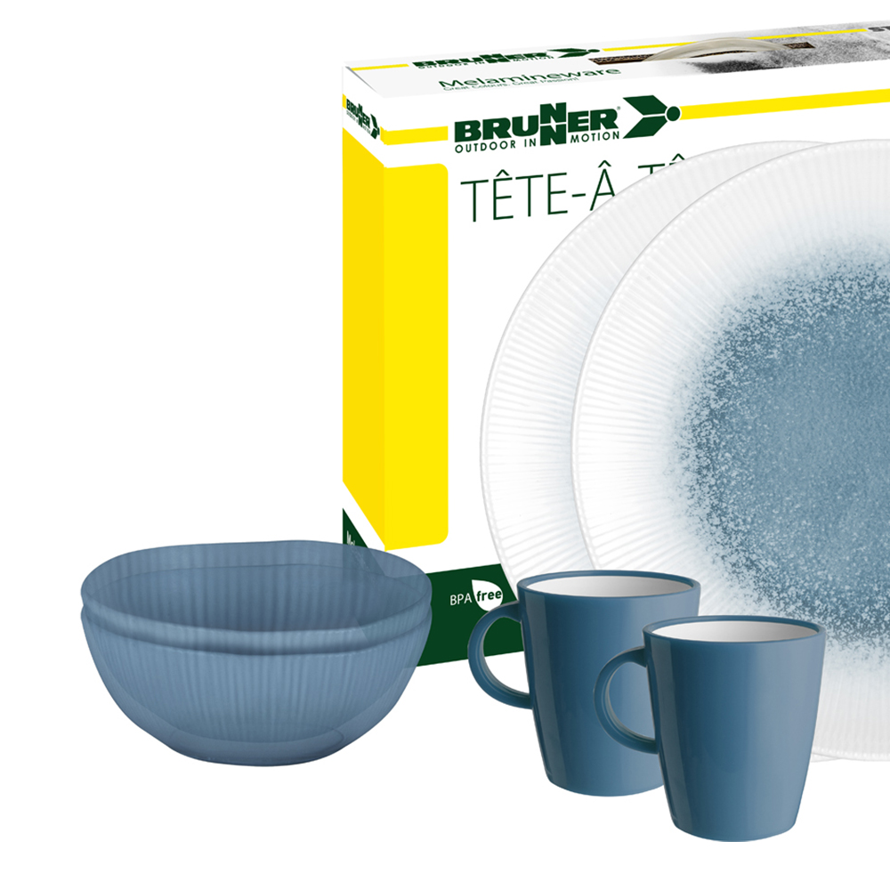 Tableware set - Brunner Melamine Dinnerware Set Tête-à-tête Meteore 8pcs