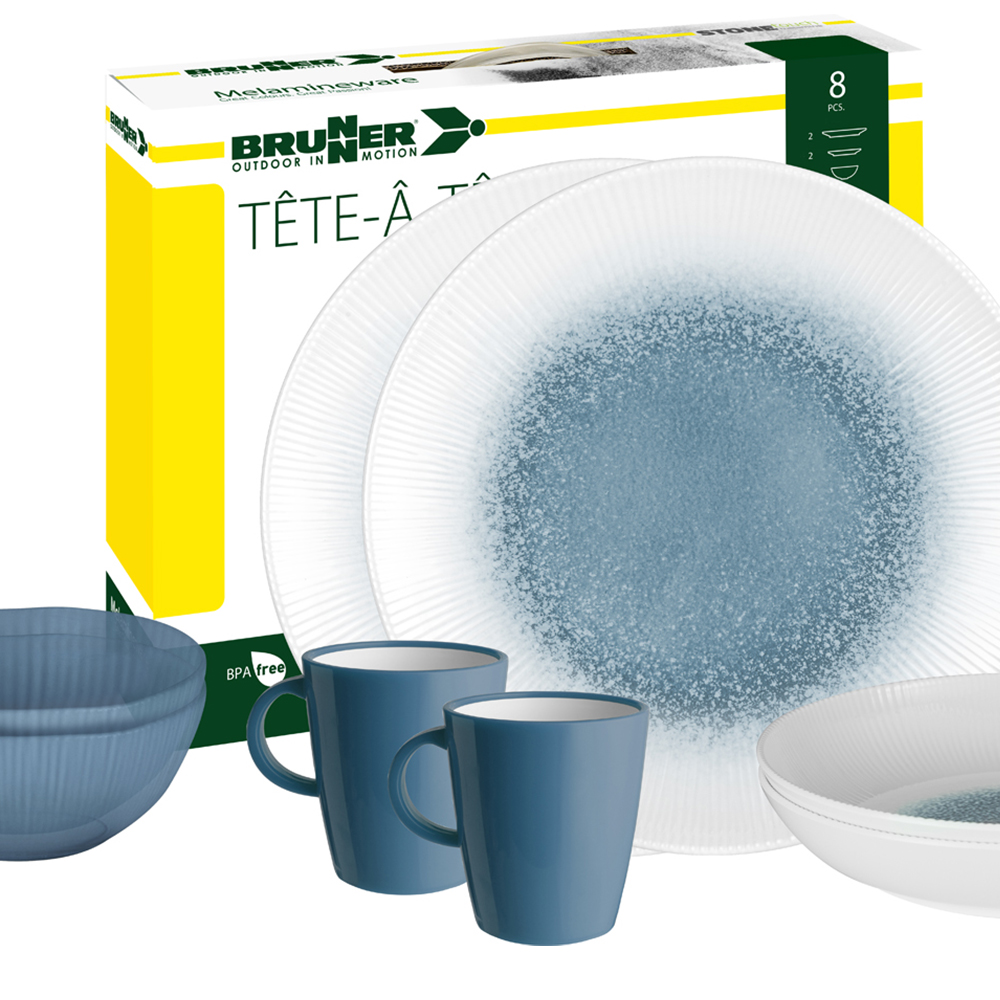 Tableware set - Brunner Melamine Dinnerware Set Tête-à-tête Meteore 8pcs
